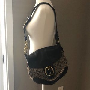 Authentic Coach leather and canvas tote.